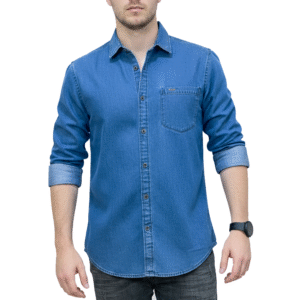 1 Pcs Denim Full Sleeve Single Poket- Sky