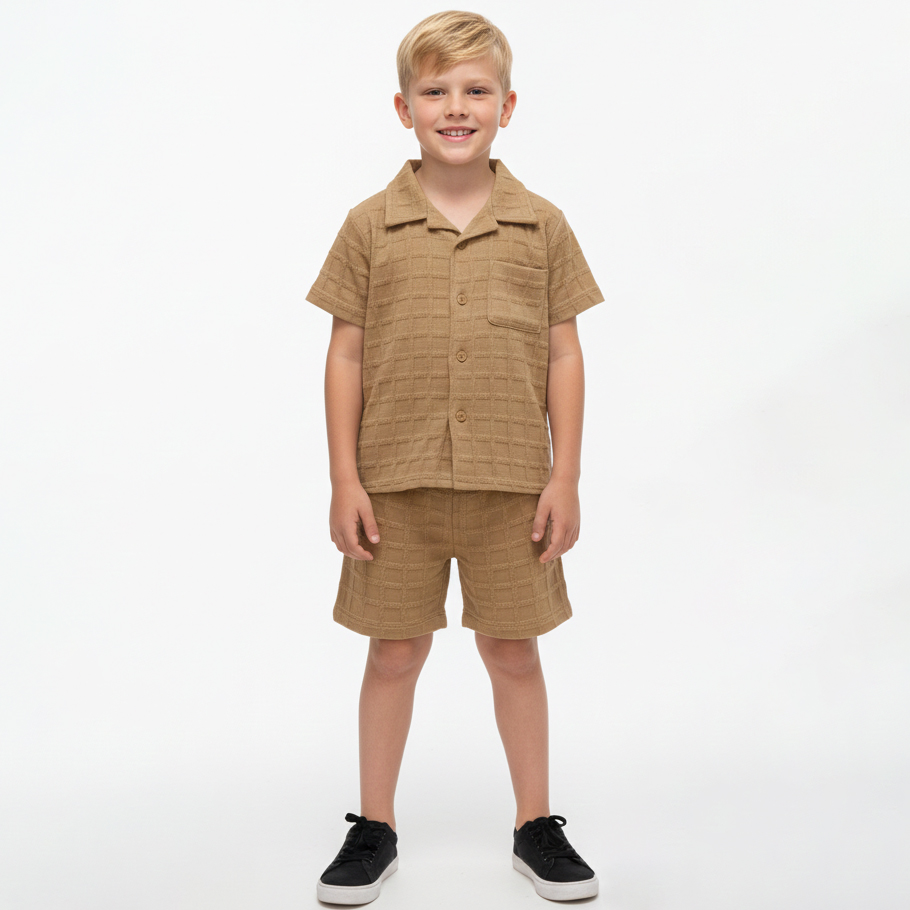 Boys Premium China Shirt Set Biskit